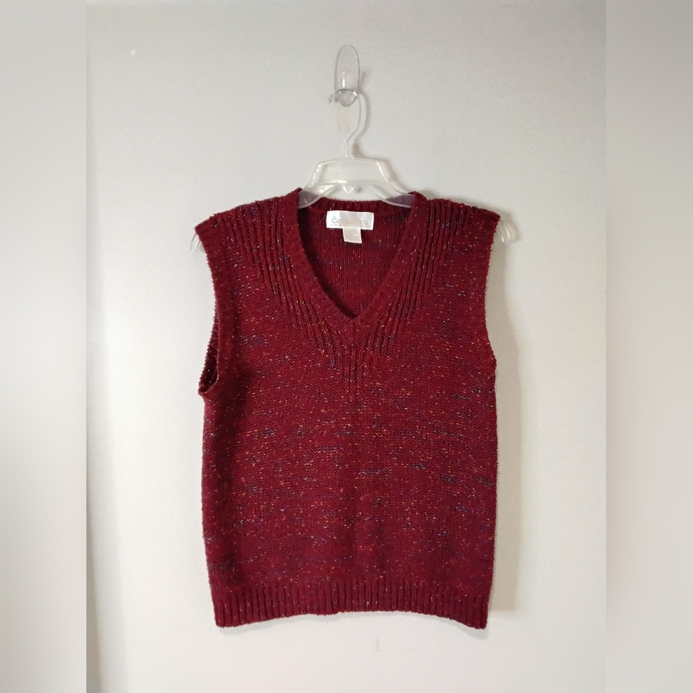 Cassandra Red Knit Sweater Vest